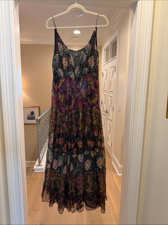 Mes Demoiselles Dresses & Skirts - Mes Demoiselles Black Floral Tiered Maxi Dress(bw)